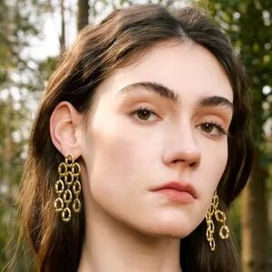 Anthropologie Gold Statement Earrings
